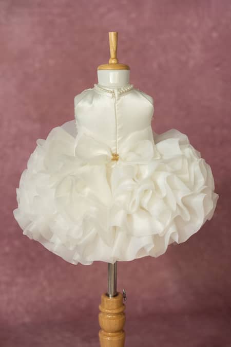 Ruchika Lath Label Organza Ruffled Dress 