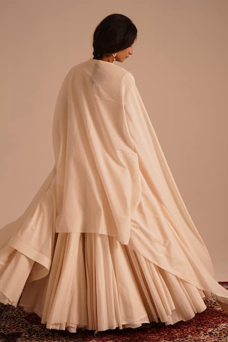 Shop RICHA AHLUWALIA Ivory Chanderi , Cotton, Jewelry Yoke Hand Embroidered Anarkali Set at Aza Fashions Shop_RICHA AHLUWALIA_Ivory Chanderi , Cotton, Jewelry Yoke Hand Embroidered Anarkali Set _at_Aza_Fashions