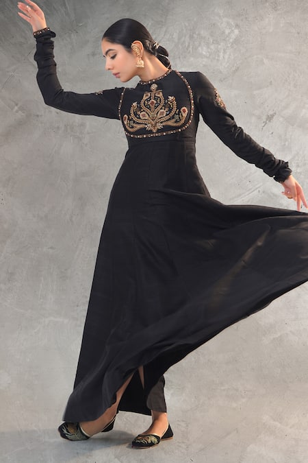 RICHA AHLUWALIA Jewelry Yoke Embroidered Anarkali Set 