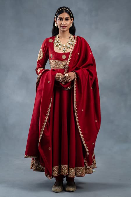 RICHA AHLUWALIA Gota Patti & Dabka Embroidered Anarkali Set 