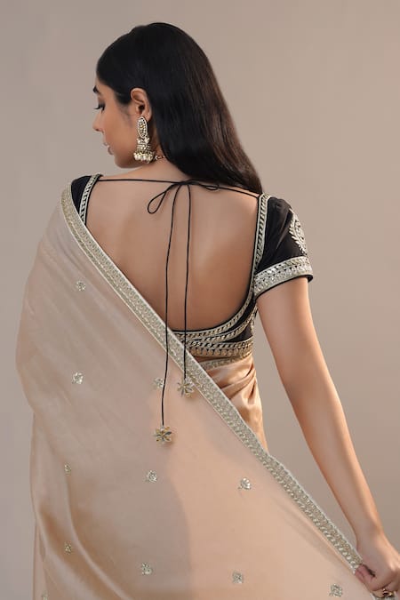 RICHA AHLUWALIA Chanderi Pani Gota Patti Saree & Blouse 