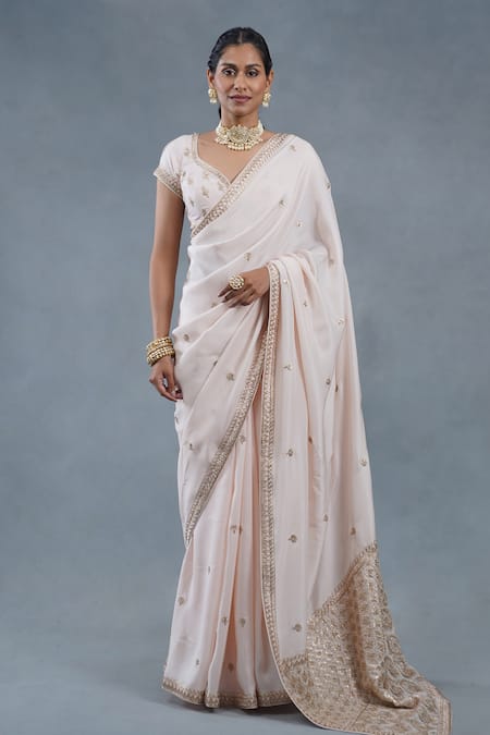 RICHA AHLUWALIA Gota Patti & Zardozi Embroidered Saree With Blouse 