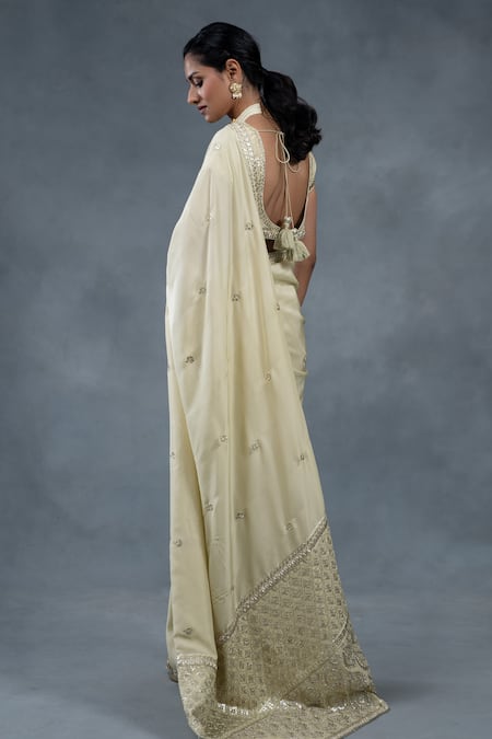 RICHA AHLUWALIA Gota Patti Hand Embroidered Saree & Blouse 