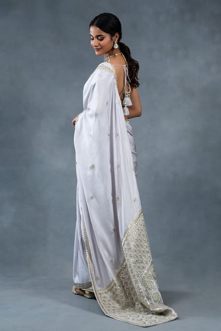 RICHA AHLUWALIA Gota Patti Hand Embroidered Saree & Padded Blouse 