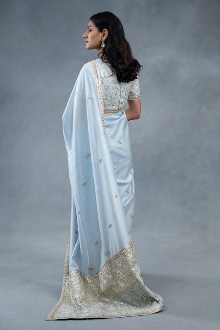 RICHA AHLUWALIA Gota Patti Chanderi Saree & Padded Blouse 