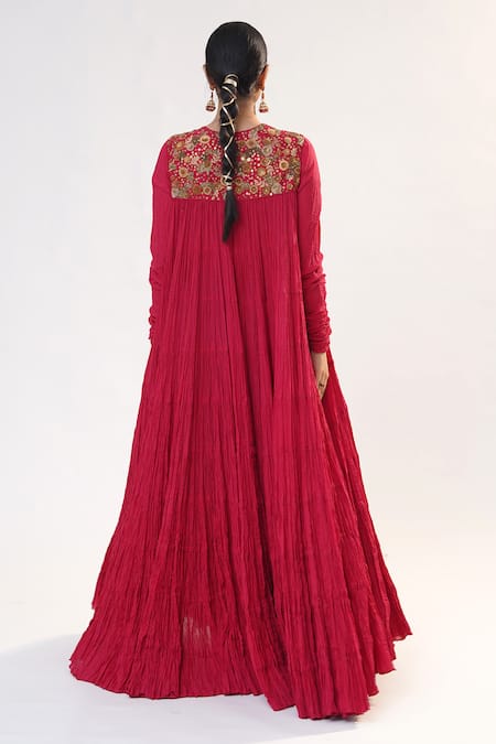 RICHA AHLUWALIA Crinkled Mulmul Jalabiya With Zardozi Yoke 