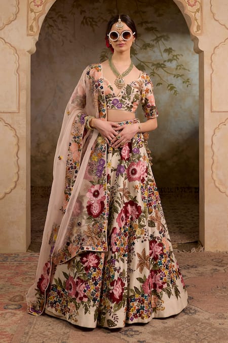 RICHA AHLUWALIA Mughal Floral Embroidered Lehenga Set 