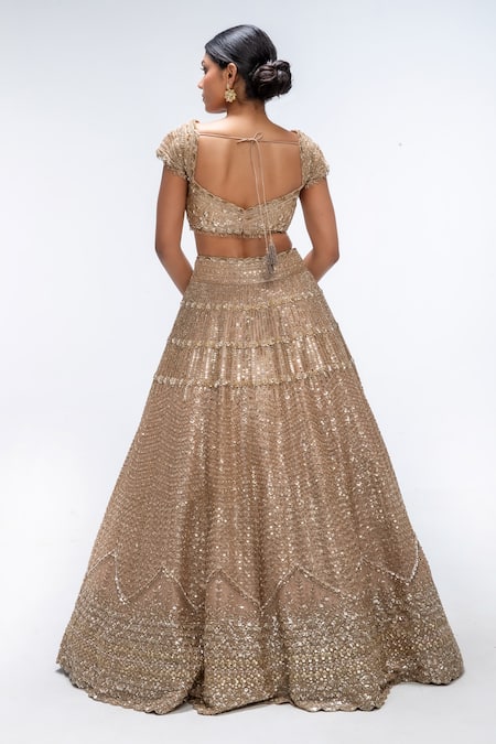 Mirroir Crest Embellished Scallop Lehenga Set 