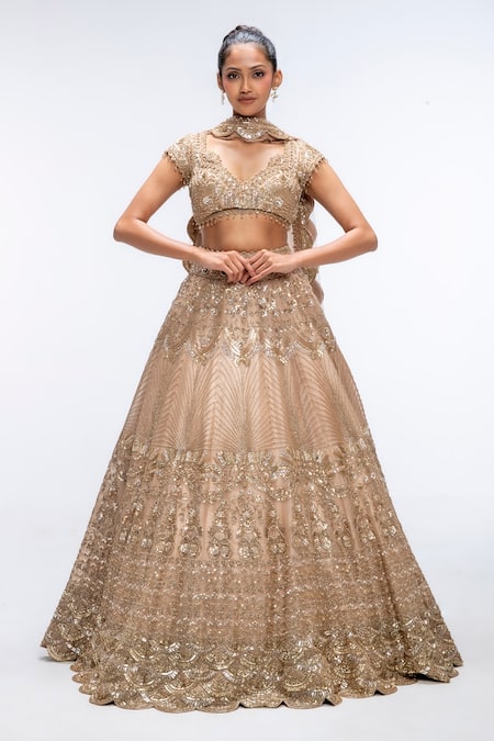 Mirroir Scallop Embellished Lehenga Set 