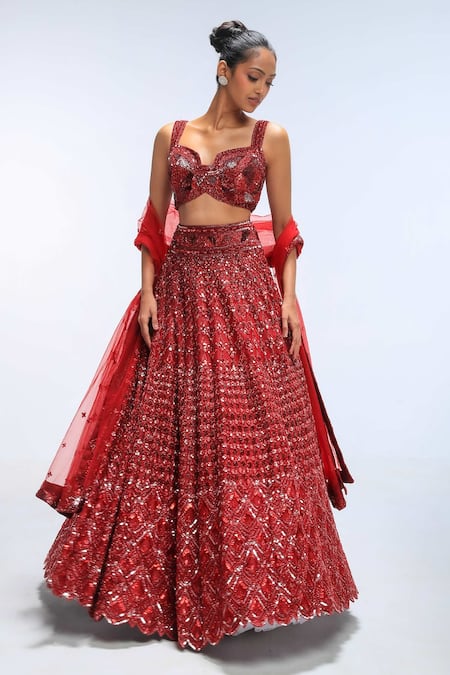 Mirroir Sequin Embroidered Lehenga Set 