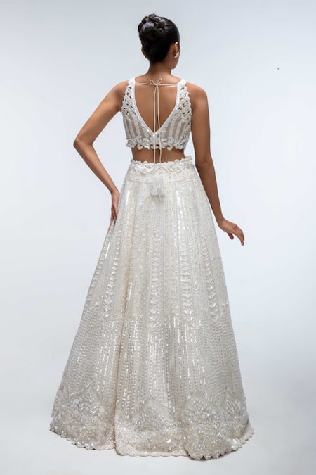 Mirroir Diamond Stone Scallop Lehenga Set  