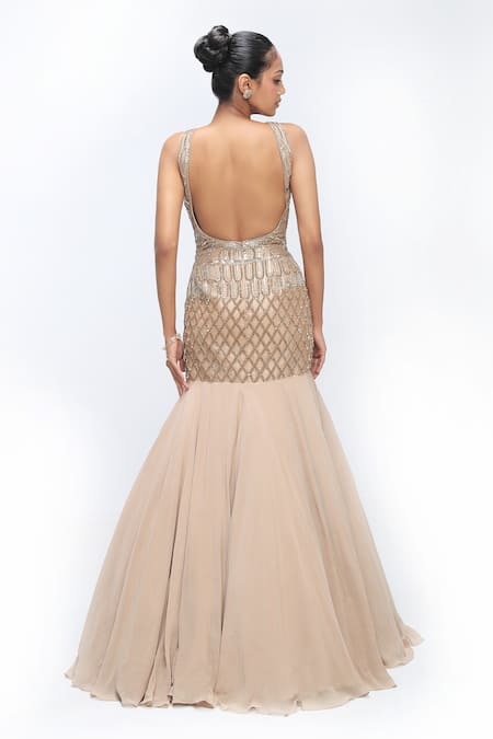 Mirroir Embellished Mermaid Gown 