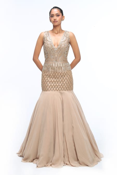 Mirroir Embellished Mermaid Gown 
