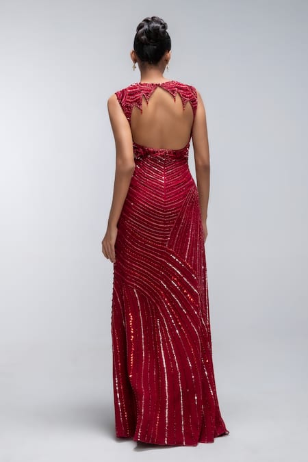 Mirroir Reef Embellished Cocktail Gown 