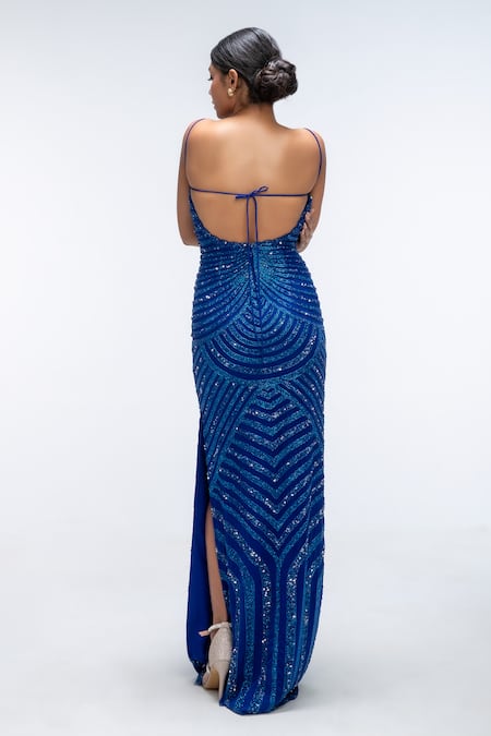 Mirroir Reef Embellished Cocktail Gown 