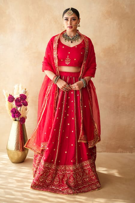 Gulabo Jaipur Mashoor Red Lehenga Set 