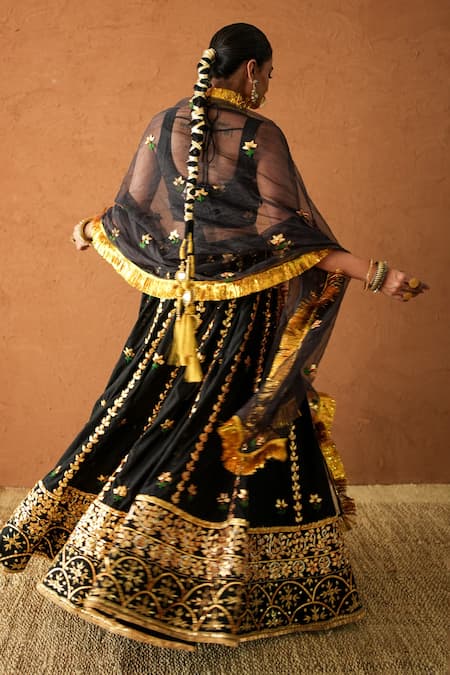 Gulabo Jaipur Devika Black Embroidered Lehenga Set 