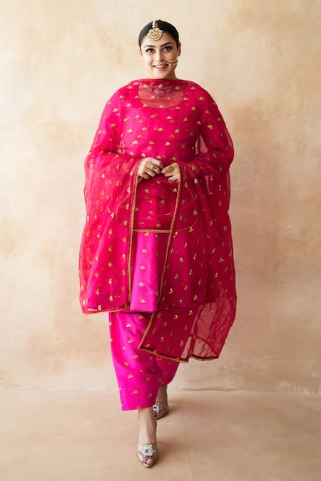 Gulabo Jaipur Riza Pink Embroidered Anarkali Set