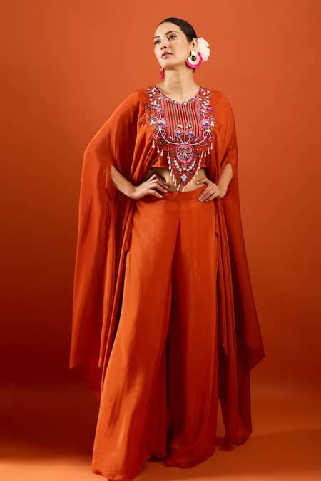 Samyukta Singhania Embroidered Blouse & Palazzo Set 