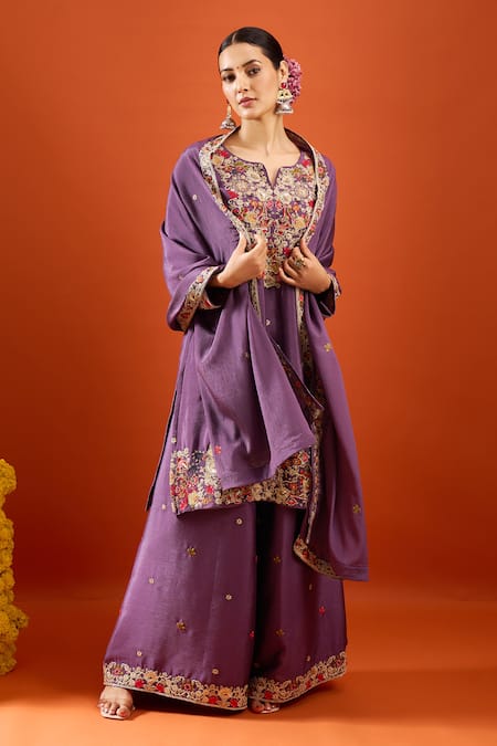 Samyukta Singhania Embroidered Kurta Sharara Set 