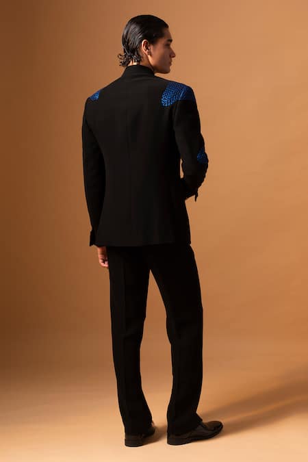 Vivek Patel Scarr Machine Embroidered Bandhgala & Trouser Set 