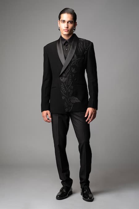 Vivek Patel Florae Embroidered Blazer & Trousers Set 