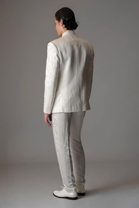 Vivek Patel Albar Floral Embroidered Bandhgala & Trouser Set 