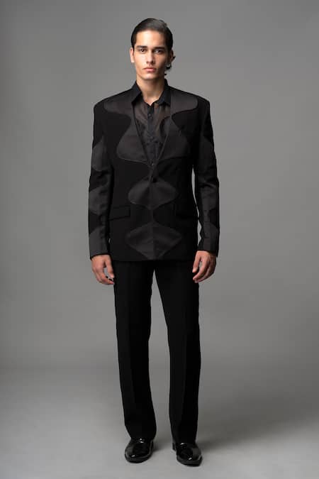 Vivek Patel Faro Wavy Applique Blazer & Trouser Set 