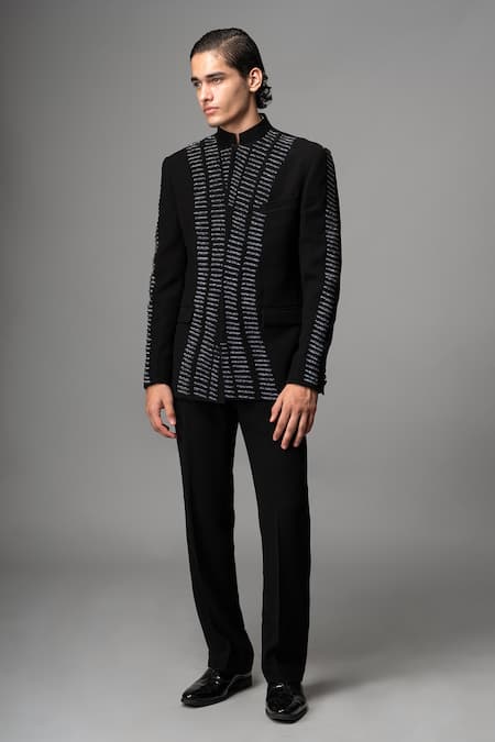 Vivek Patel Scarr Hand Embroidered Bandhgala & Trouser Set 