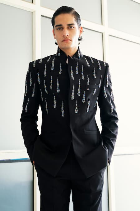 Vivek Patel Tessa Hand Embroidered Bandhgala With Trouser 