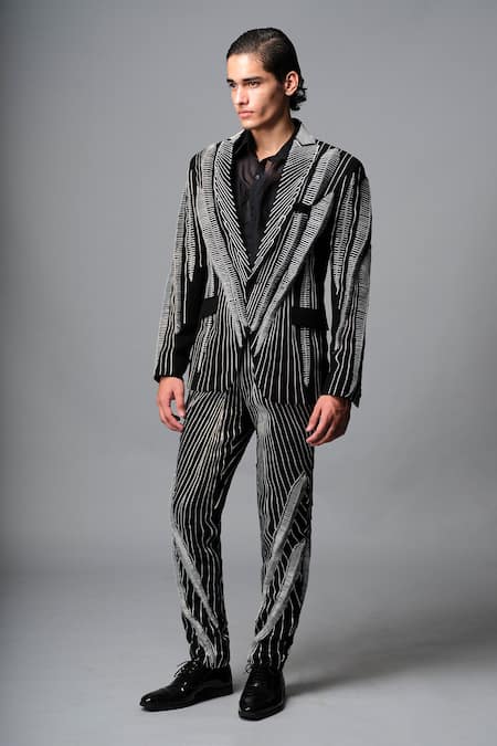 Vivek Patel Stryke Embroidered Blazer & Trousers Set 