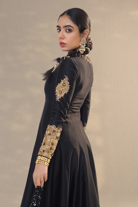 RICHA AHLUWALIA Chanderi Zardozi & Thread Embroidered Anarkali Set 