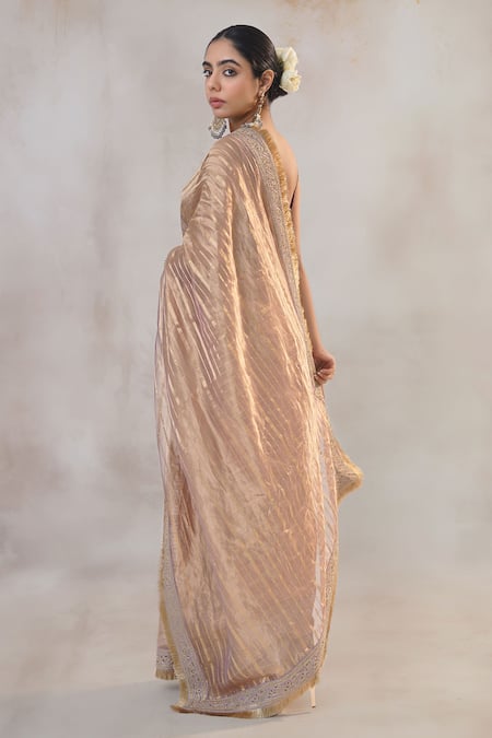 RICHA AHLUWALIA Banarasi Stripe Tissue Saree & Blouse 