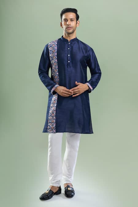 Arihant Rai Sinha Printed Patta Silk Blend Kurta & Churidar Set 