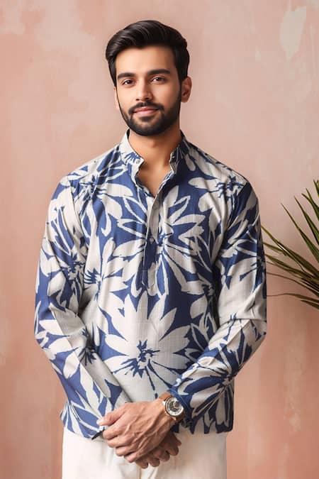 Arihant Rai Sinha Printed Floral Motif Short Kurta 