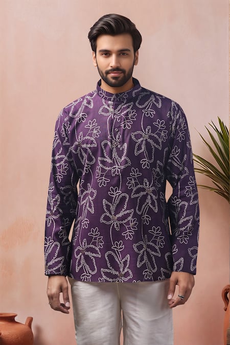 Arihant Rai Sinha Printed Floral Motif Short Kurta 