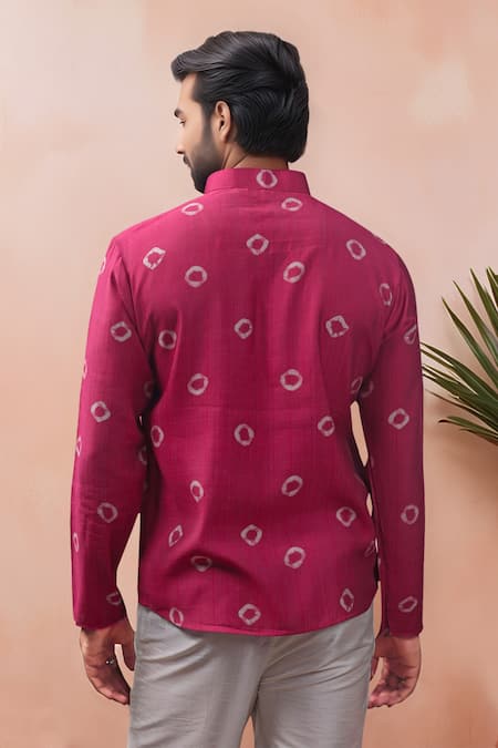 Arihant Rai Sinha Printed Band Collar Short Kurta 