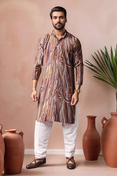 Arihant Rai Sinha Swirl Print Kurta Set 