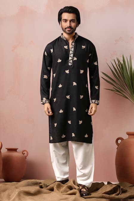 Arihant Rai Sinha Embroidered Linen Kurta & Salwar Set 