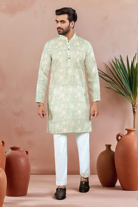 Arihant Rai Sinha Geometric Print Kurta & Pant Set 