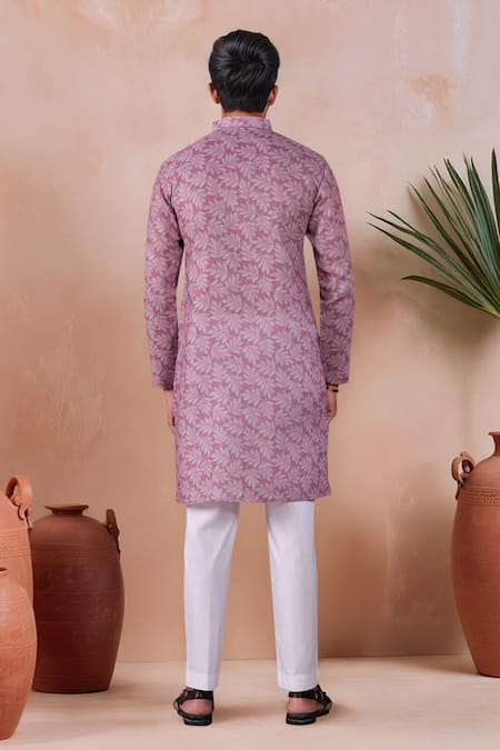 Arihant Rai Sinha Leaf Motif Pattern Kurta & Pant Set 