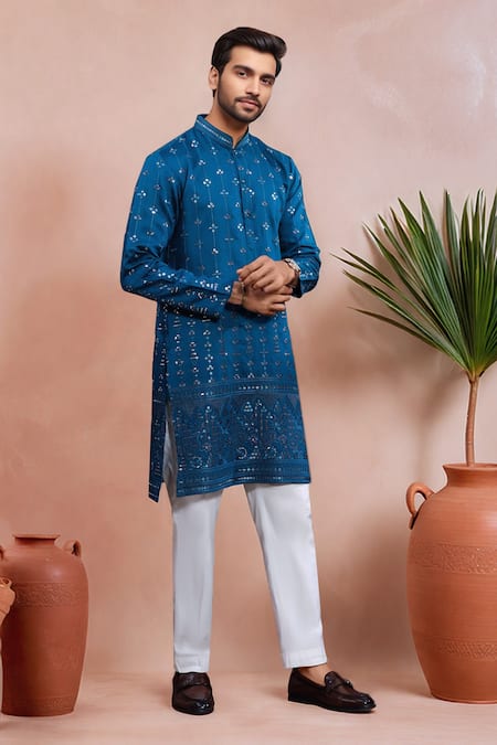 Buy Arihant Rai Sinha Off White Viscose, Silk Embroidery, Mirrors Kurta And Pant Set Online at Aza Fashions Buy_Arihant Rai Sinha_Off White Viscose, Silk Embroidery, Mirrors Kurta And Pant Set _Online_at_Aza_Fashions