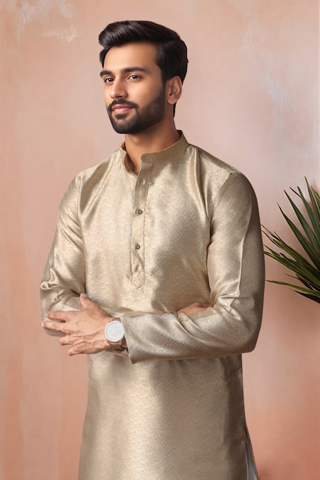 Buy Arihant Rai Sinha Beige Jacquard, Silk Woven Kurta With Salwar Online at Aza Fashions Buy_Arihant Rai Sinha_Beige Jacquard, Silk Woven Kurta With Salwar _Online_at_Aza_Fashions