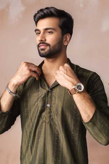 Buy Arihant Rai Sinha Green Rayon Embroidery Striped Kurta And Salwar Set Online at Aza Fashions Buy_Arihant Rai Sinha_Green Rayon Embroidery Striped Kurta And Salwar Set _Online_at_Aza_Fashions