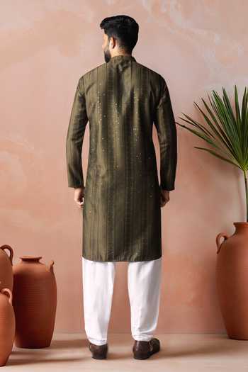 Arihant Rai Sinha Striped Embroidered Kurta & Salwar Set 