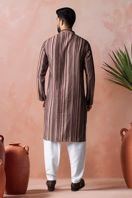 Arihant Rai Sinha Printed Striped Kurta & Salwar Set 