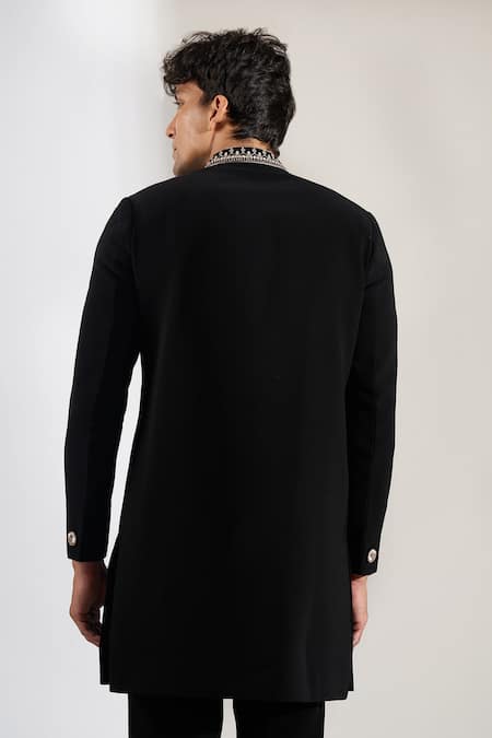 Rng Safawala Resham Motif Achkan & Pant Set