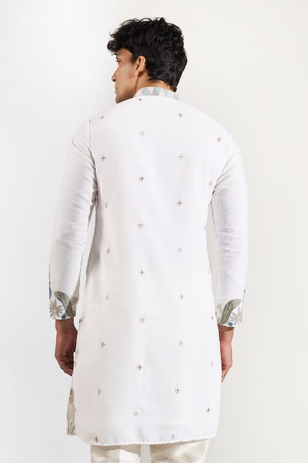 Rng Safawala Resham Elephant & Bird Embroidered Kurta Set