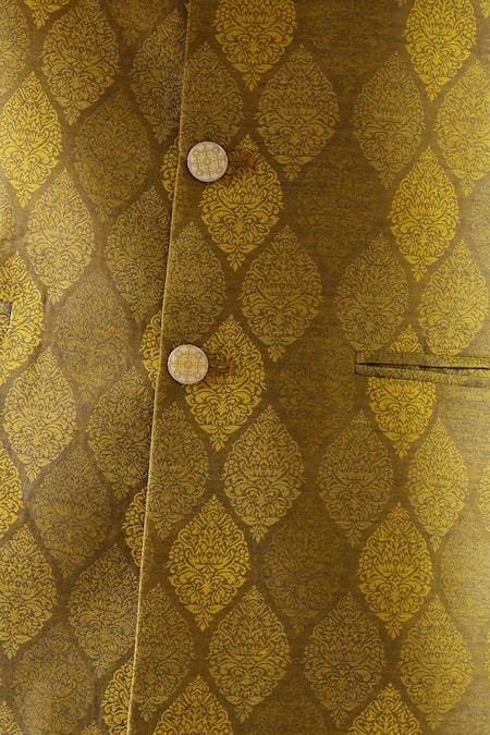 Rng Safawala_Green Cotton Block Print Bundi  _at_Aza_Fashions