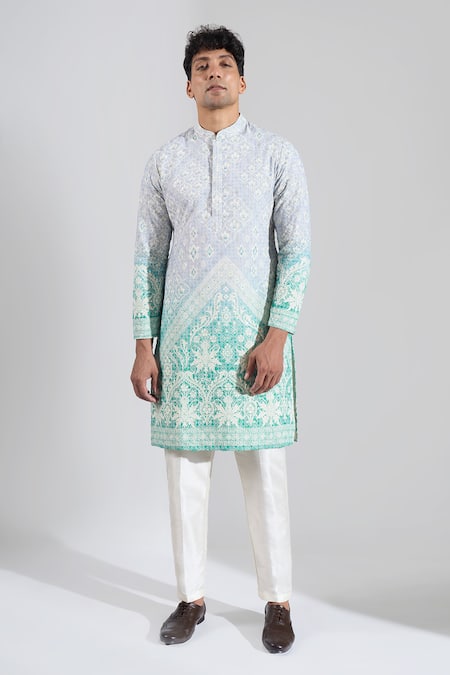 Rng Safawala Ombre Embroidered Kurta & Pant Set